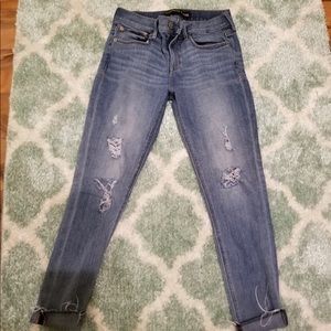 Express Distressed Cropped Leggings